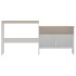 Mesa alta de bar con 2 tableros blanco y roble 130x40x120