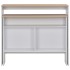 Mesa alta de bar con 2 tableros blanco y roble 130x40x120
