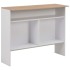 Mesa alta de bar con 2 tableros blanco y roble 130x40x120