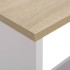 Mesa alta de bar con 2 tableros blanco y roble 130x40x120