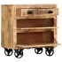 Aparador con ruedas de madera maciza de mango 70x40x75