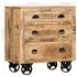 Aparador con ruedas de madera maciza de mango 70x40x75