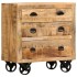 Aparador con ruedas de madera maciza de mango 70x40x75