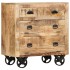 Aparador con ruedas de madera maciza de mango 70x40x75