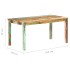 Mesa de comedor de madera maciza reciclada 160x80x76