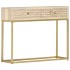 Mesa consola de madera maciza de mango dorado 90x30x75