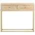 Mesa consola de madera maciza de mango dorado 90x30x75