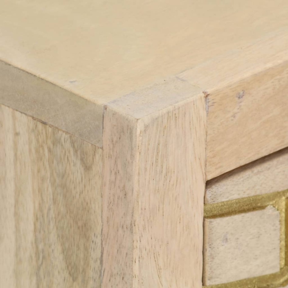 Mesa consola de madera maciza de mango dorado 90x30x75