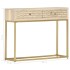 Mesa consola de madera maciza de mango dorado 90x30x75