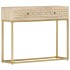Mesa consola de madera maciza de mango dorado 90x30x75