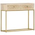 Mesa consola de madera maciza de mango dorado 90x30x75