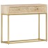 Mesa consola de madera maciza de mango dorado 90x30x75