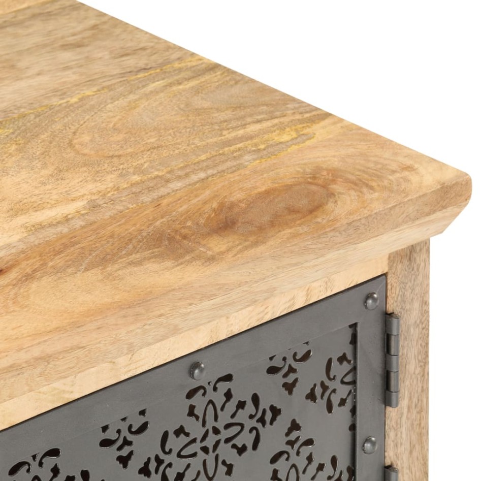 Mesa de centro con puerta madera maciza de mango 90x50x35