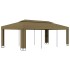 Cenador con doble techo gris taupe 3x6 m 180
