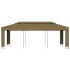 Cenador con doble techo gris taupe 3x6 m 180