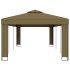 Cenador con doble techo gris taupe 3x6 m 180