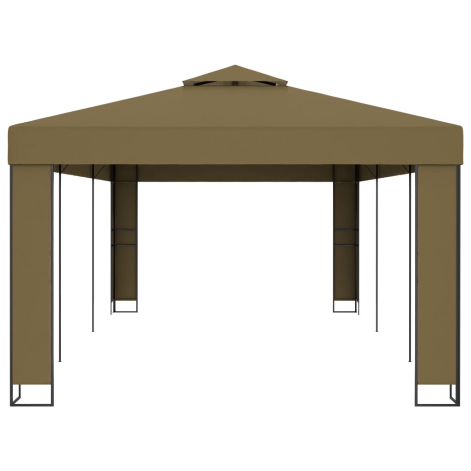 Cenador con doble techo gris taupe 3x6 m 180