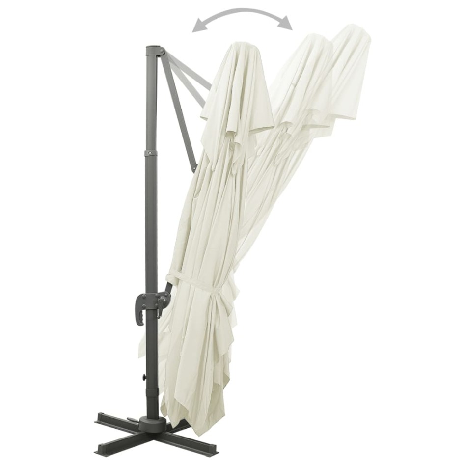 Sombrilla jardín voladiza con cubierta doble arena 400x300