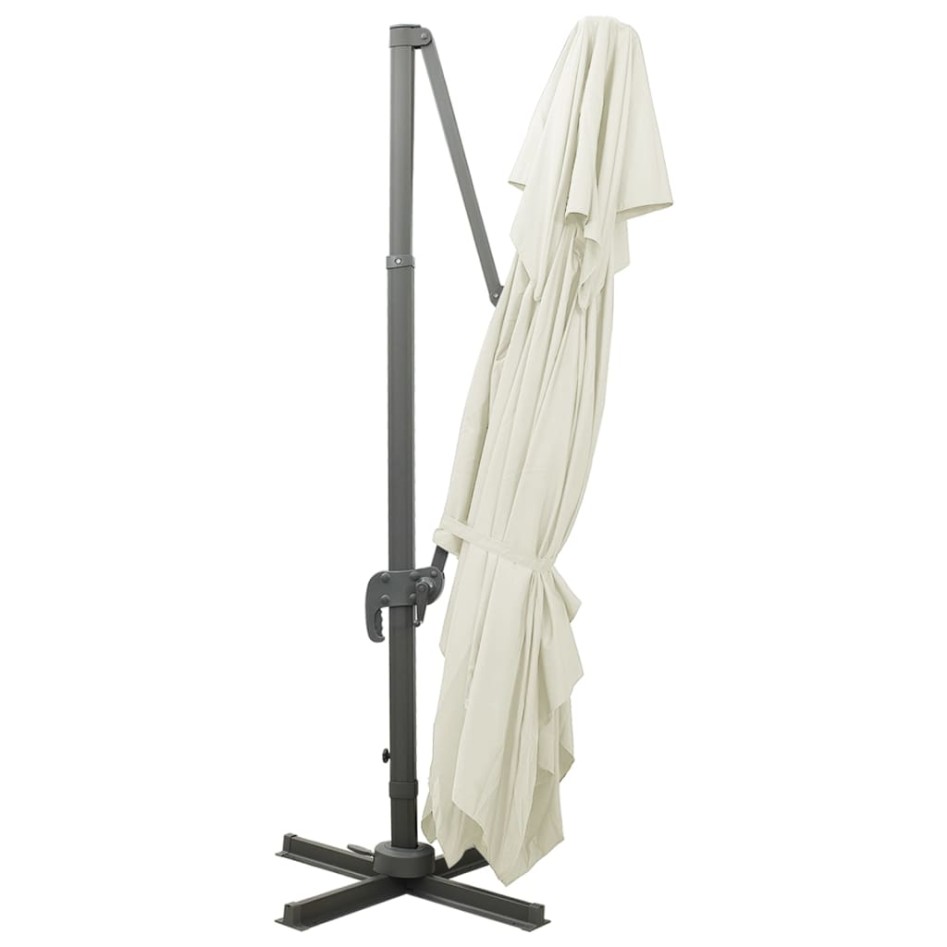 Sombrilla jardín voladiza con cubierta doble arena 400x300