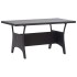 Mesa de jardín ratán sintético negro 120x70x66
