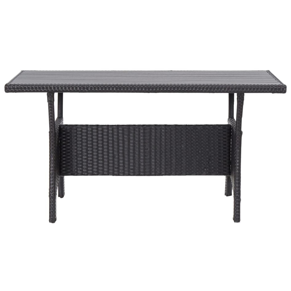 Mesa de jardín ratán sintético negro 120x70x66