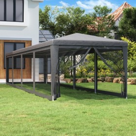 Carpa para fiestas 10 paredes malla HDPE gris antracita