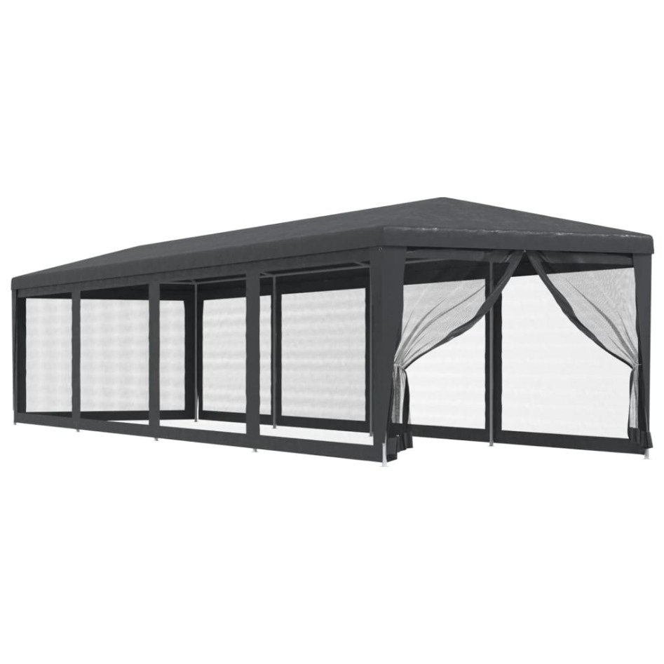 Carpa para fiestas 10 paredes malla HDPE gris antracita