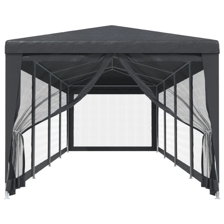 Carpa para fiestas 10 paredes malla HDPE gris antracita