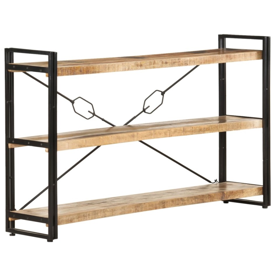 Estantería de 3 niveles madera maciza de mango 140x30x80