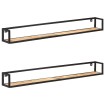Estantes de pared 2 unidades 160 cm madera de mango rugosa