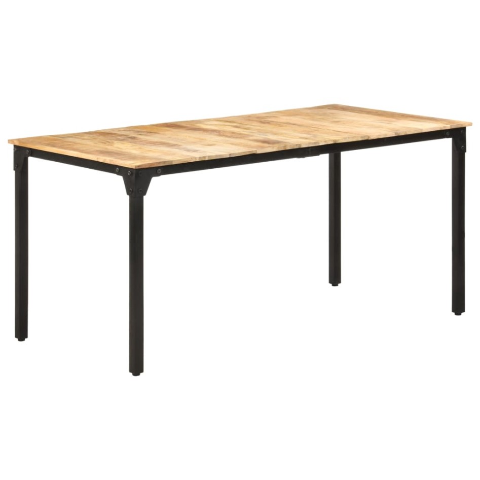 Mesa de comedor de madera de mango rugosa 160x80x76