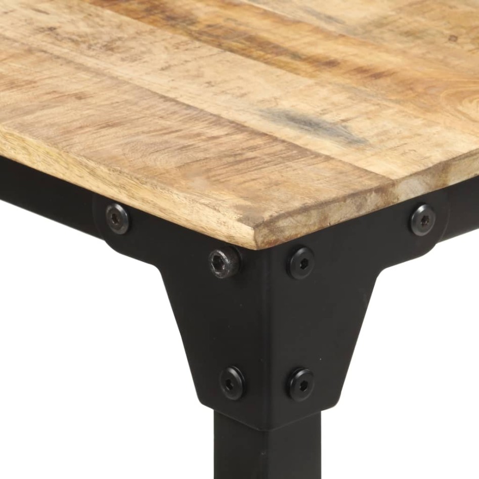 Mesa de comedor de madera de mango rugosa 160x80x76