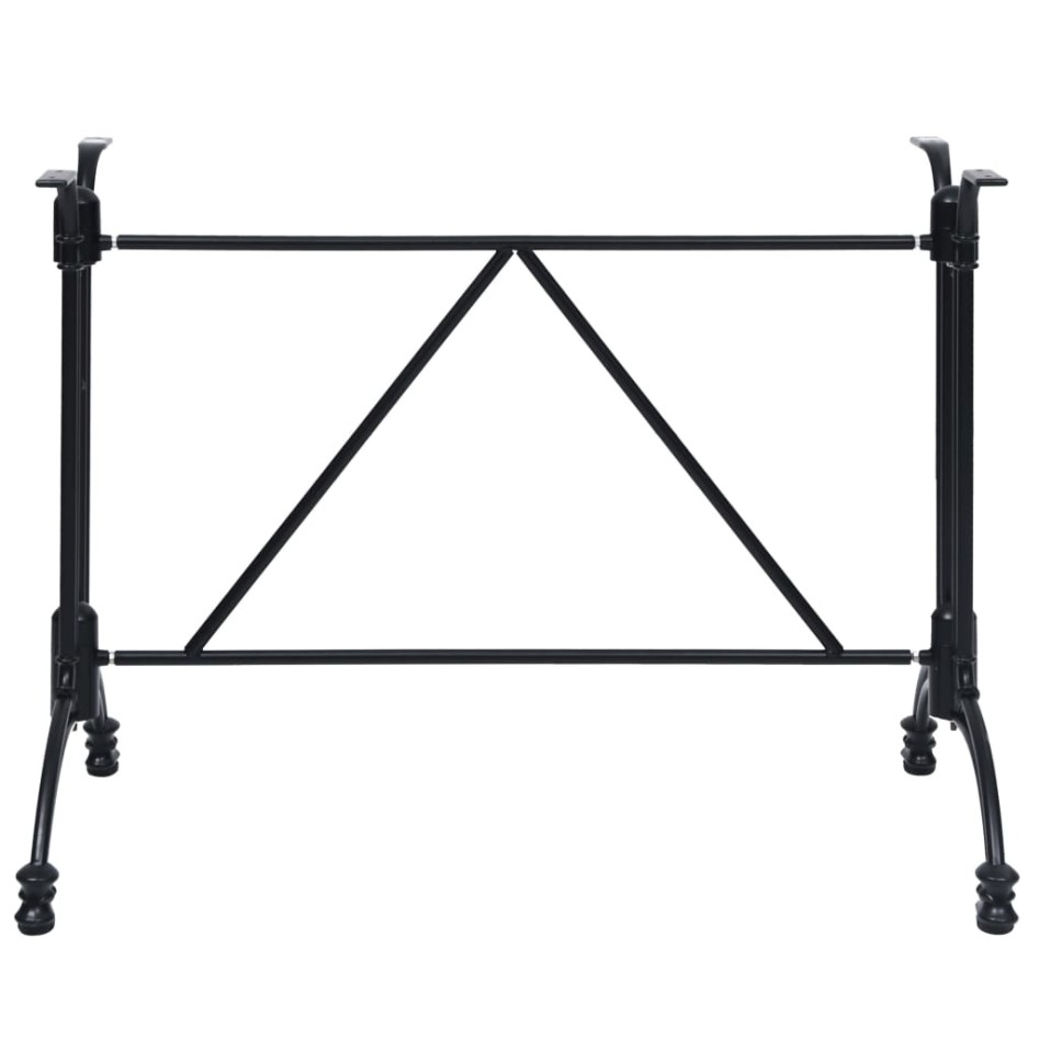 Pata de mesa de bistró aluminio fundido negro 93x60x72