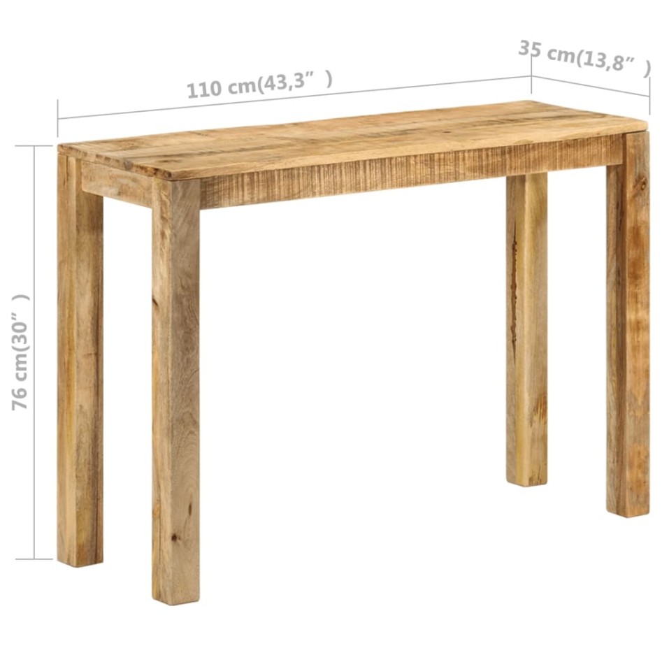 Mesa consola de madera de mango rugosa 110x35x76