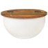 Mesa de centro de madera maciza reciclada blanca 50x27
