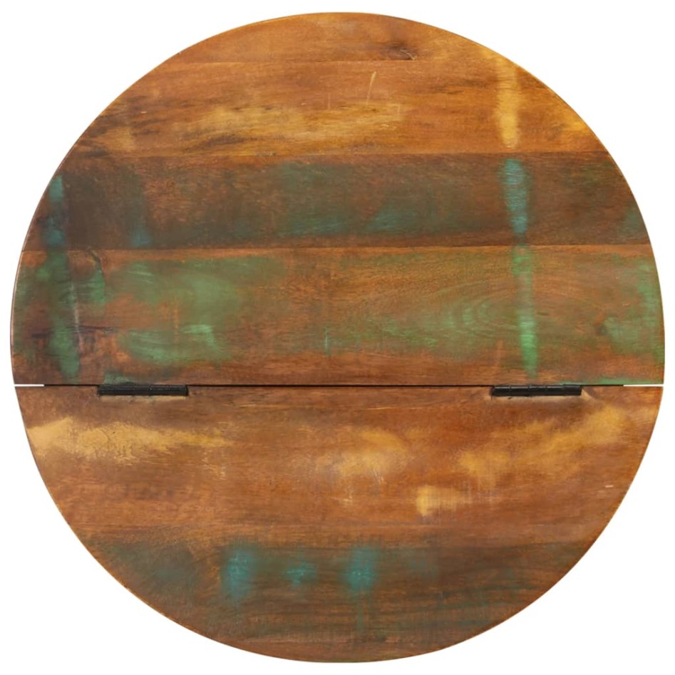 Mesa de centro de madera maciza reciclada blanca 50x27