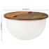 Mesa de centro de madera maciza reciclada blanca 50x27
