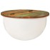 Mesa de centro de madera maciza reciclada blanca 50x27