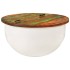 Mesa de centro de madera maciza reciclada blanca 50x27
