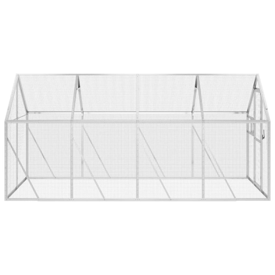 Pajarera de aluminio color plateado 1,79x4x1,85