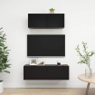 Set de muebles de salón TV 2 pzas madera de ingeniería negro