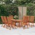 Sillas de jardín plegables 8 uds madera maciza de