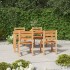 Juego de comedor para jardín 5 piezas madera maciza de