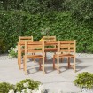 Juego de comedor para jardín 5 piezas madera maciza de teca