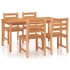 Juego de comedor para jardín 5 piezas madera maciza de