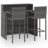 Set de muebles de bar de jardín 3 piezas