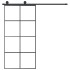 Puerta corredera set herrajes vidrio ESG aluminio 102,5x205