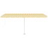 Toldo de pie retráctil manual amarillo y blanco 500x300