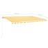 Toldo manual retráctil con postes amarillo y blanco 5x3