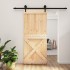 Puerta corredera con herrajes madera maciza de pino 90x210